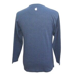 APPLE Store Men's (Size Medium) Blue Long Sleeve Logo T-Shirt Employee Uniform